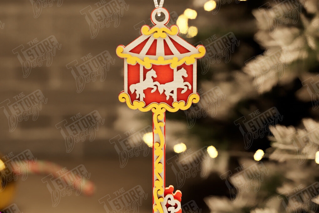 Σετ των 2 Intra απο ξύλο plywood 3mm-4mm πάχος – Το μαγικό κλειδί του Άγιου Βασίλη | Παιχνίδι Χριστουγεννιάτικου Δέντρου Δίασταση  20x20 cm INTRAFABR-105748093