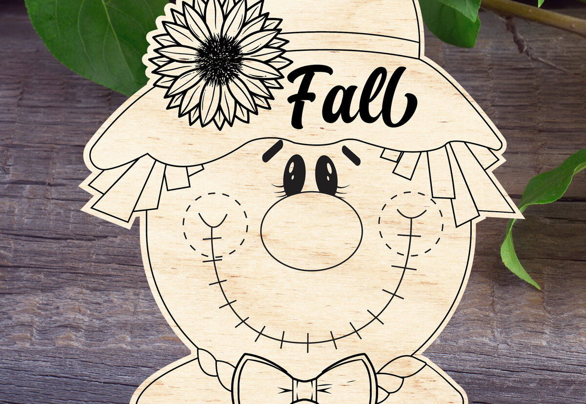 Σετ των 2 Intra απο ξύλο plywood 3mm-4mm πάχος – Μοτίβο λέιζερ καλωσορίσματος Scarecrow Δίασταση  20x20 cm INTRAFABR-29621434