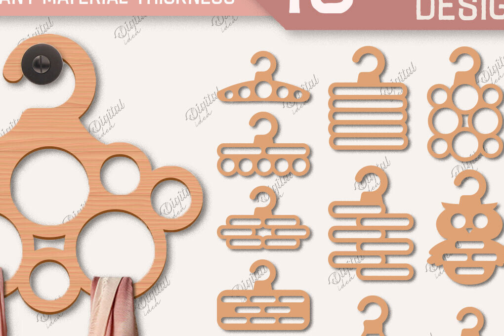 Σετ των 2 Intra απο ξύλο plywood 3mm-4mm πάχος – Φουλάρι Πακέτο. Τρισδιάστατη κρεμάστρα για κασκόλ Δίασταση  20x20 cm INTRAFABR-87203667