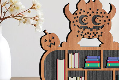 Σετ των 2 Intra απο ξύλο plywood 3mm-4mm πάχος – Scary Book Rall Stands Δίασταση  20x20 cm INTRAFABR-99258502