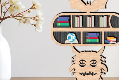 Σετ των 2 Intra απο ξύλο plywood 3mm-4mm πάχος – Scary Book Rall Stands Δίασταση  20x20 cm INTRAFABR-99258530