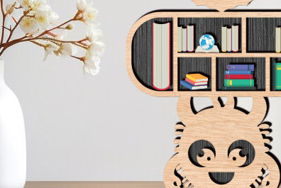 Σετ των 2 Intra απο ξύλο plywood 3mm-4mm πάχος – Scary Book Rall Stands Δίασταση  20x20 cm INTRAFABR-99258535