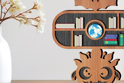 Σετ των 2 Intra απο ξύλο plywood 3mm-4mm πάχος – Scary Book Rall Stands Δίασταση  20x20 cm INTRAFABR-99258539