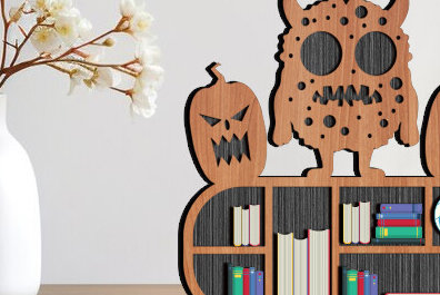 Σετ των 2 Intra απο ξύλο plywood 3mm-4mm πάχος – Scary Book Rall Stands Δίασταση  20x20 cm INTRAFABR-99258547