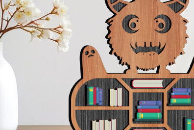 Σετ των 2 Intra απο ξύλο plywood 3mm-4mm πάχος – Scary Book Rall Stands Δίασταση  20x20 cm INTRAFABR-99258554