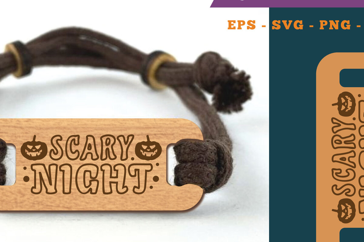 Σετ των 3 Intra απο ξύλο plywood 3mm-4mm πάχος – Βραχιόλι Scary Night 2 Δίασταση  20x20 cm INTRAFABR-111384647