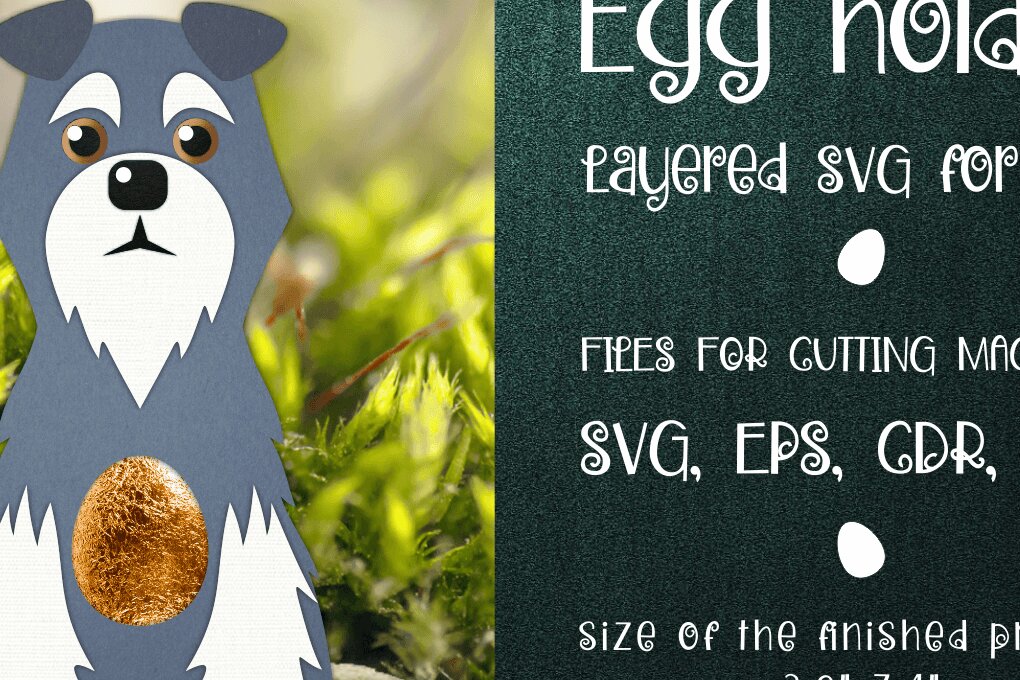 Σετ των 2 Intra απο ξύλο plywood 3mm-4mm πάχος – Σκύλος Schnauzer | Πρότυπο θήκης αυγών Δίασταση  20x20 cm INTRAFABR-35834940