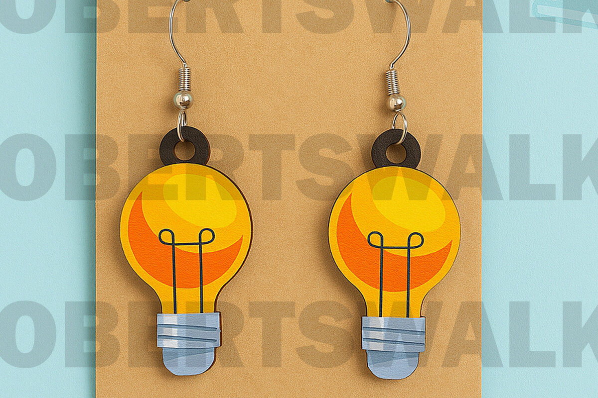 Σετ των 3 Intra απο ξύλο plywood 3mm-4mm πάχος – School Bell Earrings – Κίτρινο Κόκκινο Δίασταση  5x5 cm INTRAFABR-124968227