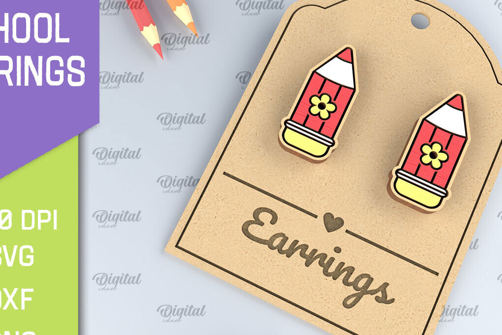 Σετ των 3 Intra απο ξύλο plywood 3mm-4mm πάχος – Σχολικά σκουλαρίκια. Κοσμήματα Δίασταση  5x5 cm INTRAFABR-96059178