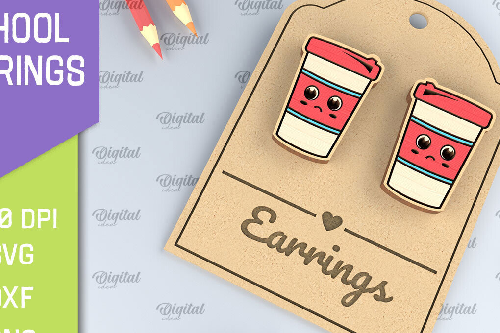 Σετ των 3 Intra απο ξύλο plywood 3mm-4mm πάχος – Σχολικά σκουλαρίκια. Κοσμήματα Δίασταση  5x5 cm INTRAFABR-96059210