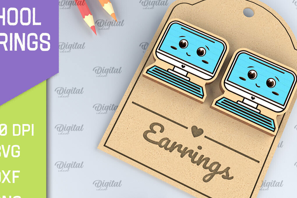 Σετ των 3 Intra απο ξύλο plywood 3mm-4mm πάχος – Σχολικά σκουλαρίκια. Κοσμήματα Δίασταση  5x5 cm INTRAFABR-96059605