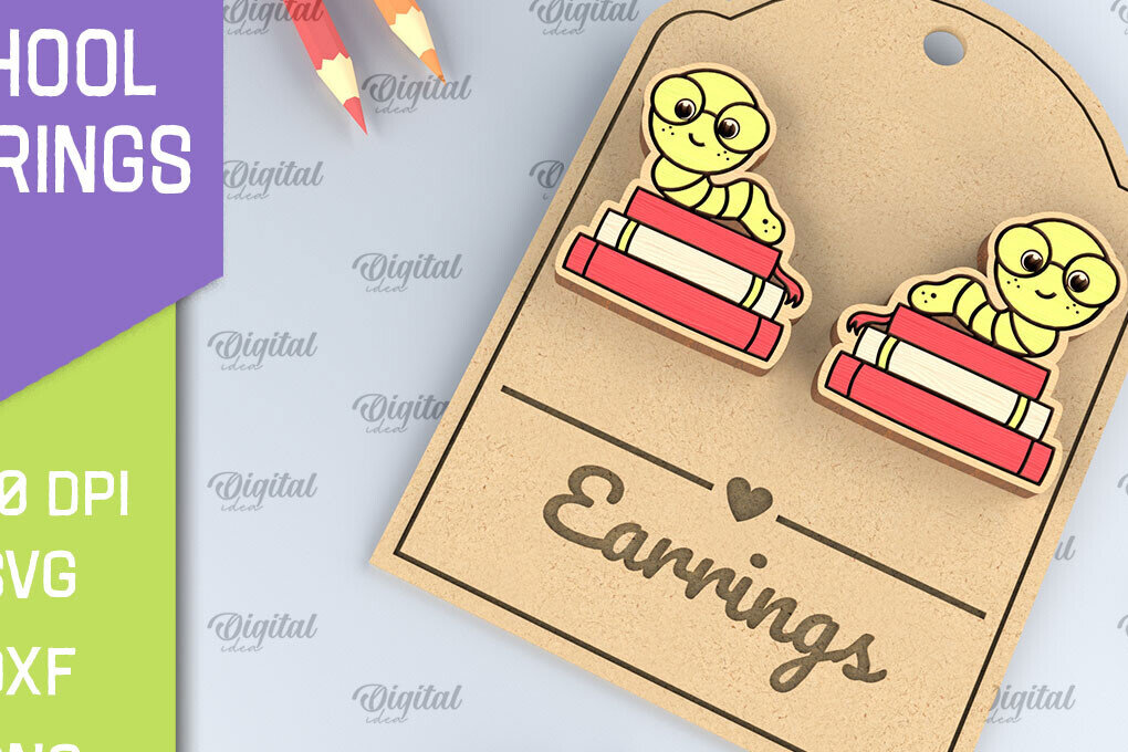 Σετ των 3 Intra απο ξύλο plywood 3mm-4mm πάχος – Σχολικά σκουλαρίκια. Κοσμήματα Δίασταση  5x5 cm INTRAFABR-96058909