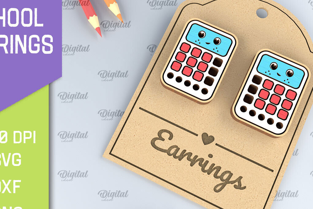 Σετ των 3 Intra απο ξύλο plywood 3mm-4mm πάχος – Σχολικά σκουλαρίκια. Κοσμήματα Δίασταση  5x5 cm INTRAFABR-96059133