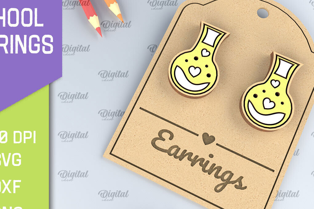 Σετ των 3 Intra απο ξύλο plywood 3mm-4mm πάχος – Σχολικά σκουλαρίκια. Κοσμήματα Δίασταση  5x5 cm INTRAFABR-96059147