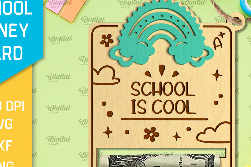 Σετ των 2 Intra απο ξύλο plywood 3mm-4mm πάχος – Σχολική Κάρτα Χρημάτων Δίασταση  20x20 cm INTRAFABR-96052799