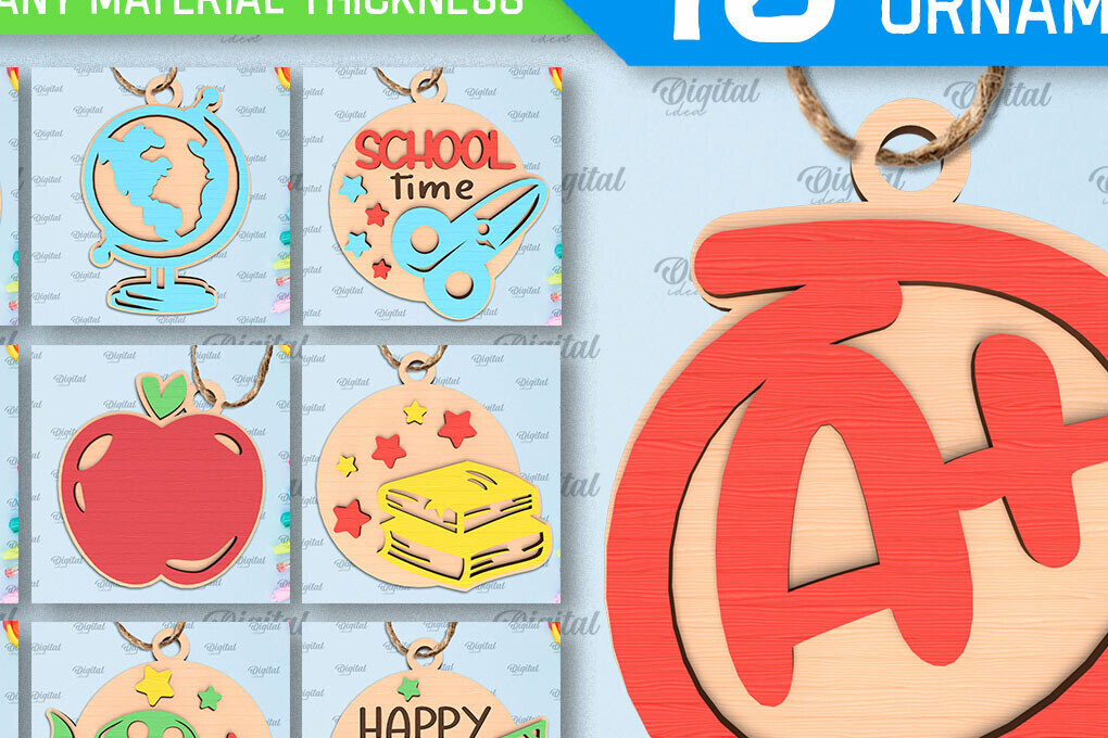 Σετ των 2 Intra απο ξύλο plywood 3mm-4mm πάχος – Δέσμη κοπής με λέιζερ σχολικά στολίδια Δίασταση  20x20 cm INTRAFABR-96803232