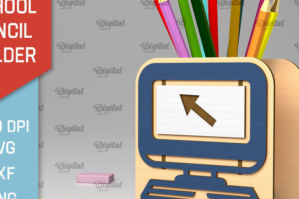 Σετ των 2 Intra απο ξύλο plywood 3mm-4mm πάχος – Σχολική Μολυβοθήκη  κοπής με λέιζερ Δίασταση  20x20 cm INTRAFABR-103363772