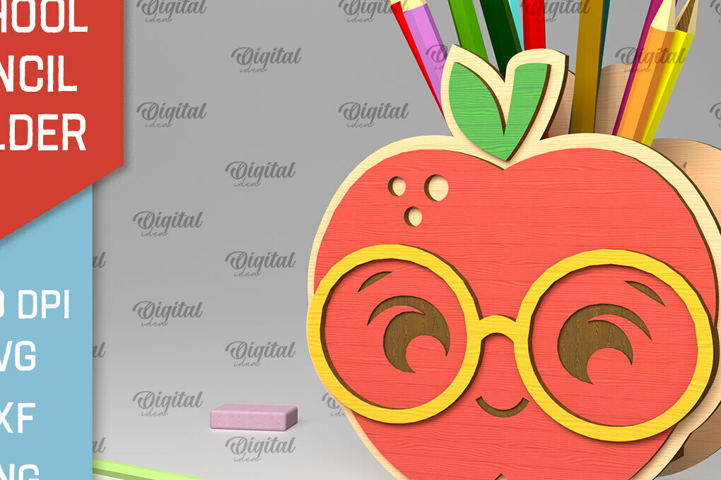 Σετ των 2 Intra απο ξύλο plywood 3mm-4mm πάχος – Σχολική Μολυβοθήκη  κοπής με λέιζερ Δίασταση  20x20 cm INTRAFABR-103363187