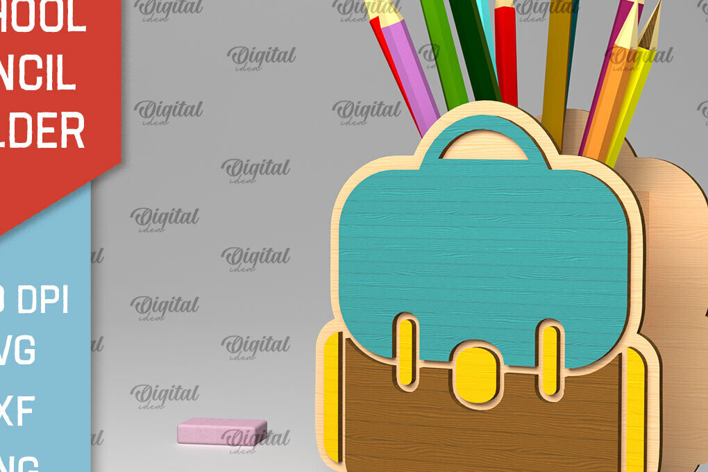 Σετ των 2 Intra απο ξύλο plywood 3mm-4mm πάχος – Σχολική Μολυβοθήκη  κοπής με λέιζερ Δίασταση  20x20 cm INTRAFABR-103363259