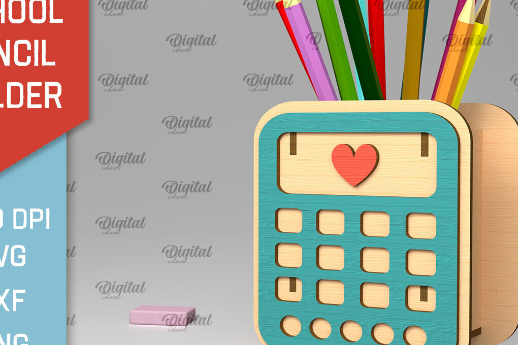 Σετ των 2 Intra απο ξύλο plywood 3mm-4mm πάχος – Σχολική Μολυβοθήκη  κοπής με λέιζερ Δίασταση  20x20 cm INTRAFABR-103363340