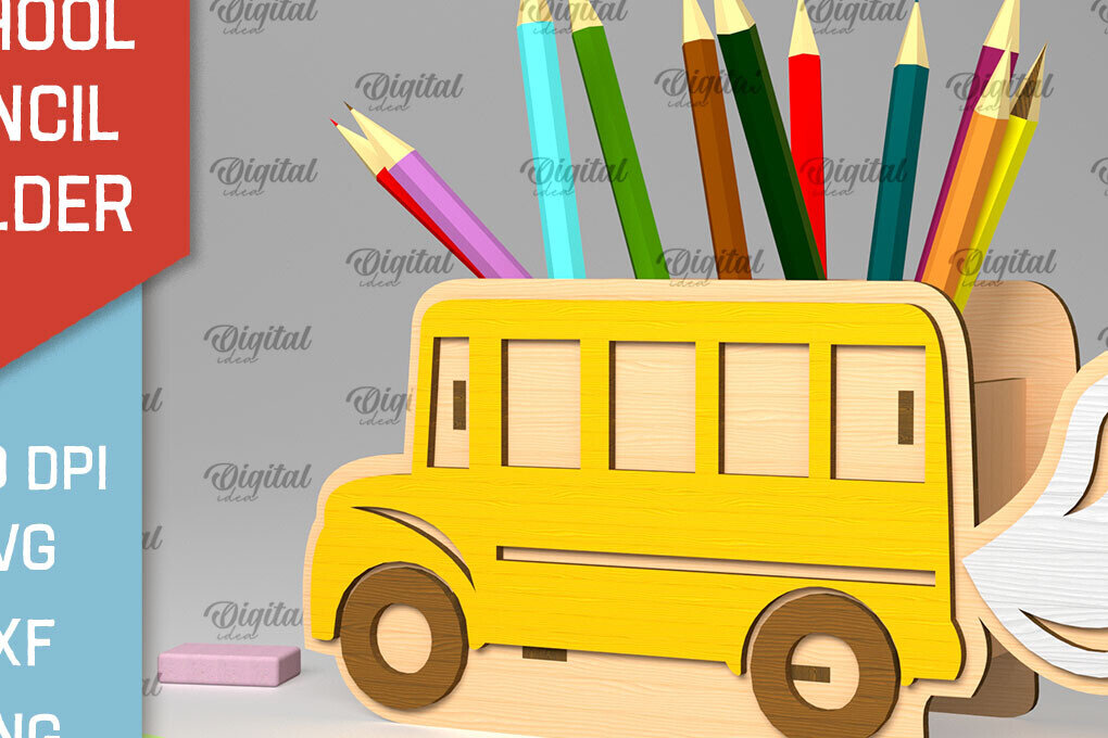 Σετ των 2 Intra απο ξύλο plywood 3mm-4mm πάχος – Σχολική Μολυβοθήκη  κοπής με λέιζερ Δίασταση  20x20 cm INTRAFABR-103363508