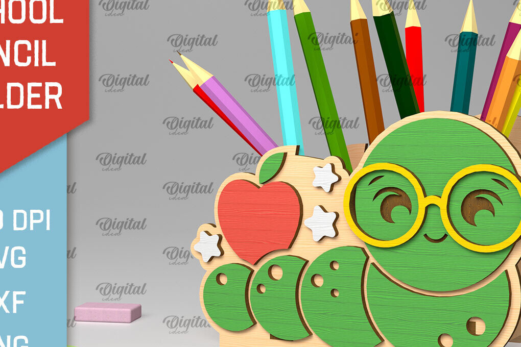 Σετ των 2 Intra απο ξύλο plywood 3mm-4mm πάχος – Σχολική Μολυβοθήκη  κοπής με λέιζερ Δίασταση  20x20 cm INTRAFABR-103363716