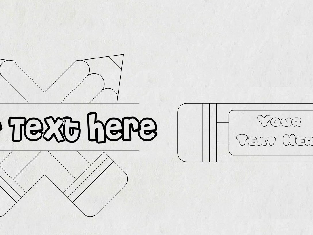 Σετ των 2 Intra απο ξύλο plywood 3mm-4mm πάχος – Σχολικό μολύβι μονόγραμμα σημάδι Δάσκαλος Δίασταση  20x20 cm INTRAFABR-39087675