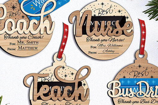 Σετ των 2 Intra απο ξύλο plywood 3mm-4mm πάχος – Κάρτα προπονητή οδηγού σχολικού προσωπικού νοσοκόμα Δίασταση  20x20 cm INTRAFABR-103451501