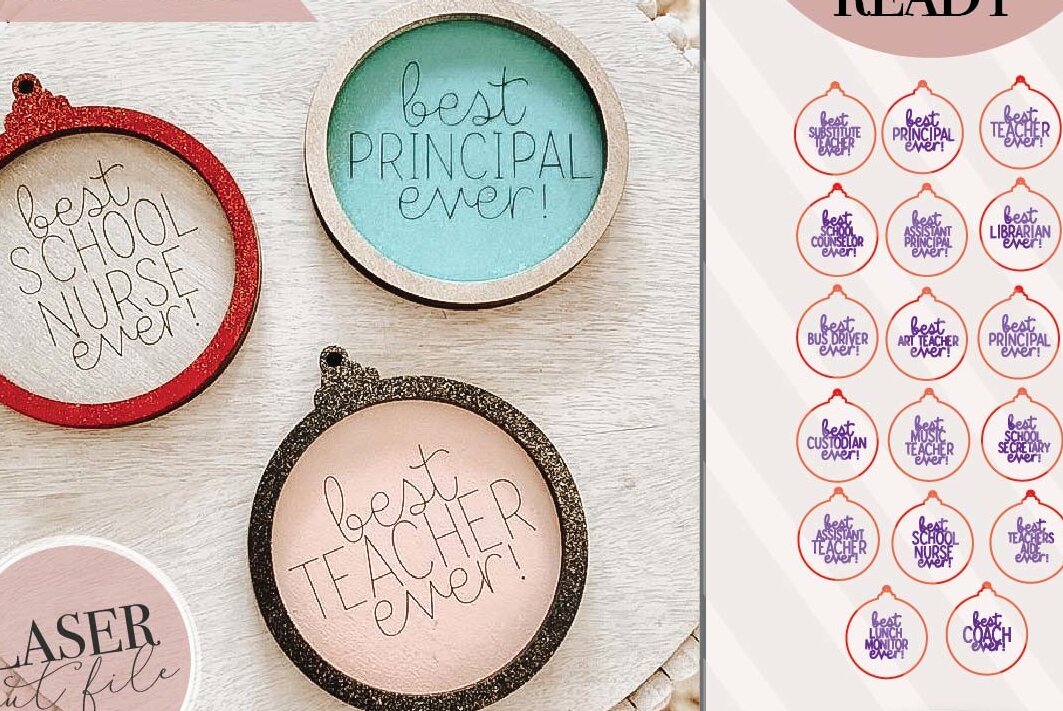 Σετ των 2 Intra απο ξύλο plywood 3mm-4mm πάχος – Πακέτο στολίδι δασκάλων &amp; επαγγελματιών σχολείων Δίασταση  20x20 cm INTRAFABR-75557222