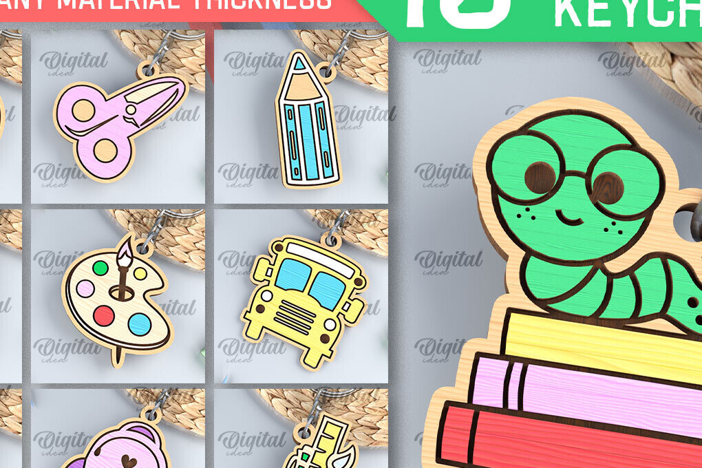 Σετ των 3 Intra απο ξύλο plywood 3mm-4mm πάχος – Σχολικά Ξύλινα Μπρελόκ Πακέτο κοπής με λέιζερ Δίασταση  5x5 cm INTRAFABR-96208077