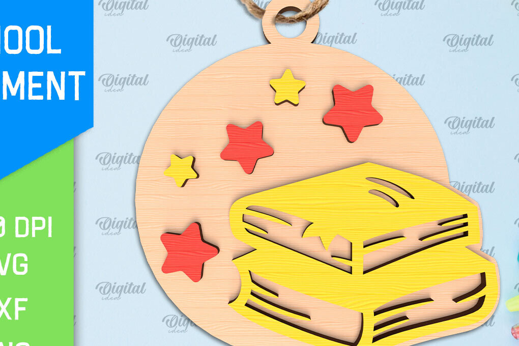 Σετ των 2 Intra απο ξύλο plywood 3mm-4mm πάχος – Σχολικό Ξύλινο Στολίδι Δίασταση  20x20 cm INTRAFABR-96740321