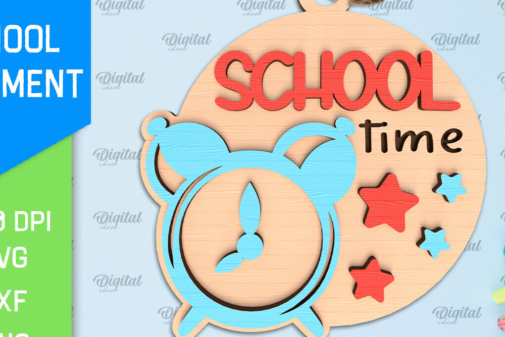 Σετ των 2 Intra απο ξύλο plywood 3mm-4mm πάχος – Σχολικό Ξύλινο Στολίδι Δίασταση  20x20 cm INTRAFABR-96739927