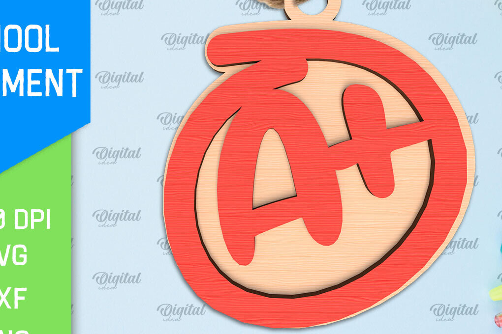 Σετ των 2 Intra απο ξύλο plywood 3mm-4mm πάχος – Σχολικό Ξύλινο Στολίδι Δίασταση  20x20 cm INTRAFABR-96740067