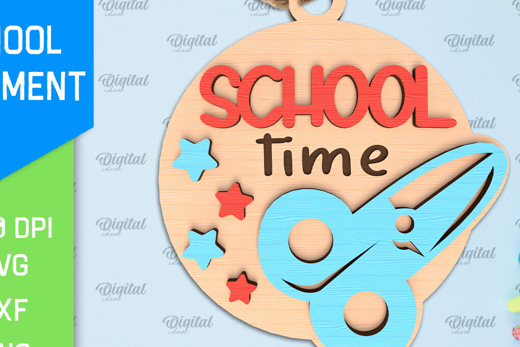 Σετ των 2 Intra απο ξύλο plywood 3mm-4mm πάχος – Σχολικό Ξύλινο Στολίδι Δίασταση  20x20 cm INTRAFABR-96740207