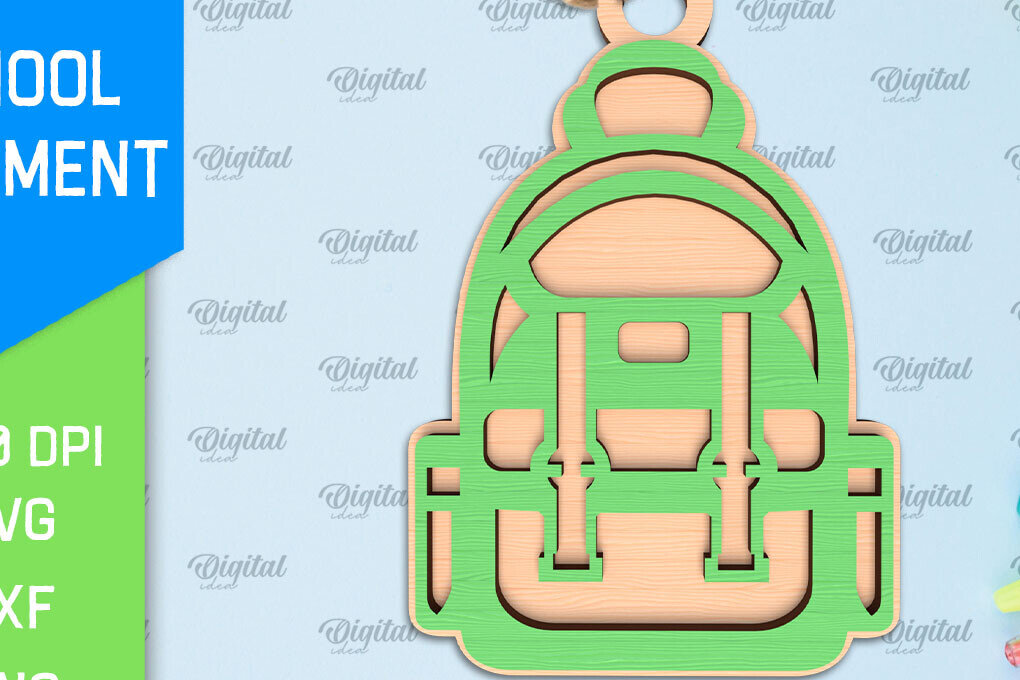 Σετ των 2 Intra απο ξύλο plywood 3mm-4mm πάχος – Σχολικό Ξύλινο Στολίδι Δίασταση  20x20 cm INTRAFABR-96740282