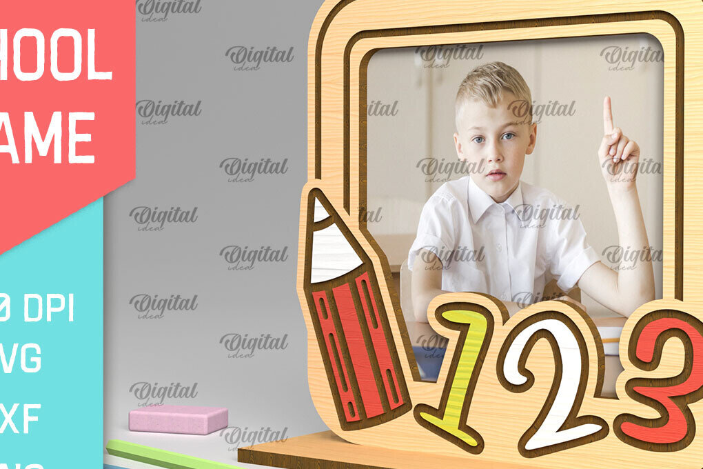 Σετ των 2 Intra απο ξύλο plywood 3mm-4mm πάχος – Σχολική ξύλινη κορνίζα φωτογραφιών Δίασταση  20x20 cm INTRAFABR-95644471