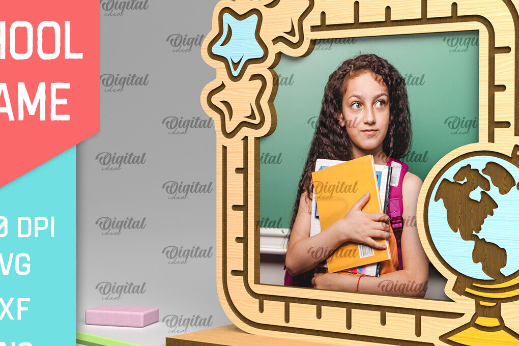 Σετ των 2 Intra απο ξύλο plywood 3mm-4mm πάχος – Σχολική ξύλινη κορνίζα φωτογραφιών Δίασταση  20x20 cm INTRAFABR-95644562