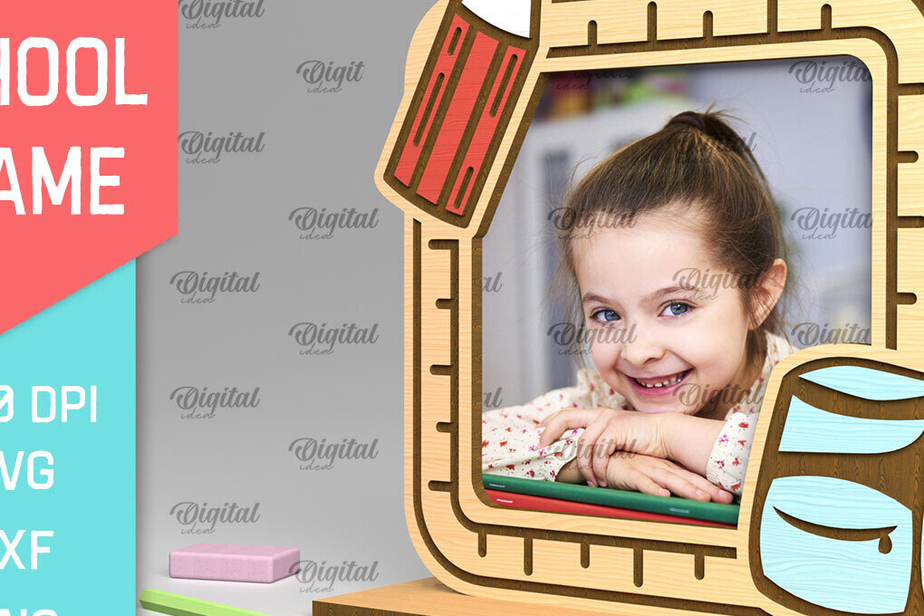 Σετ των 2 Intra απο ξύλο plywood 3mm-4mm πάχος – Σχολική ξύλινη κορνίζα φωτογραφιών Δίασταση  20x20 cm INTRAFABR-95644741