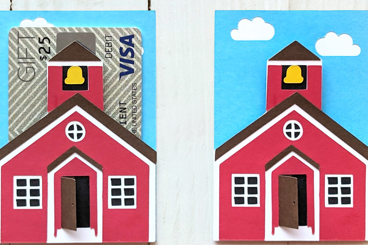 Σετ των 2 Intra απο ξύλο plywood 3mm-4mm πάχος – Θήκη δώρου κάρτας Schoolhouse Δίασταση  20x20 cm INTRAFABR-102749865