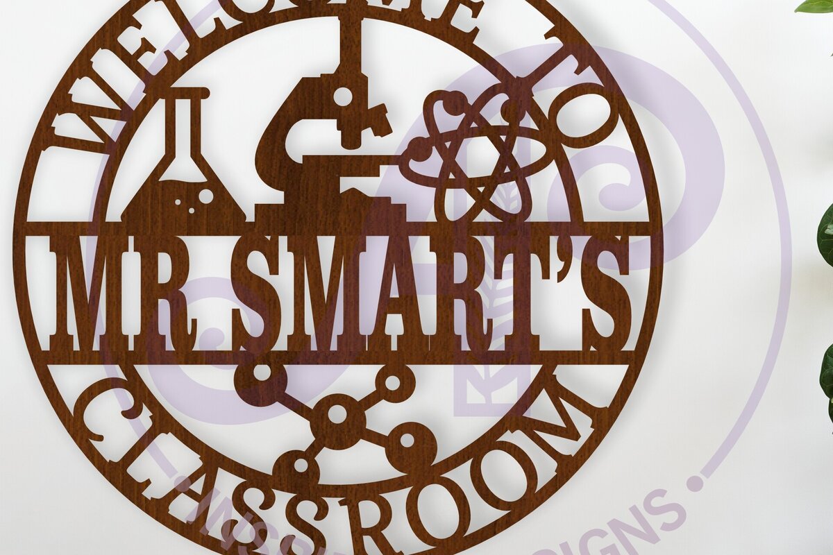 Σετ των 2 Intra απο ξύλο plywood 3mm-4mm πάχος – Δάσκαλος Φυσικών Επιστημών Όνομα Τάξης Σήμα Δίασταση  20x20 cm INTRAFABR-116362948