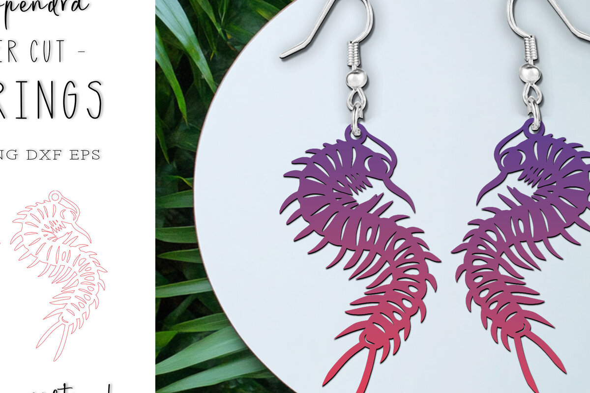 Σετ των 3 Intra απο ξύλο plywood 3mm-4mm πάχος – Scolopendra αποκριάτικα σκουλαρίκια με λέιζερ Δίασταση  5x5 cm INTRAFABR-120902873