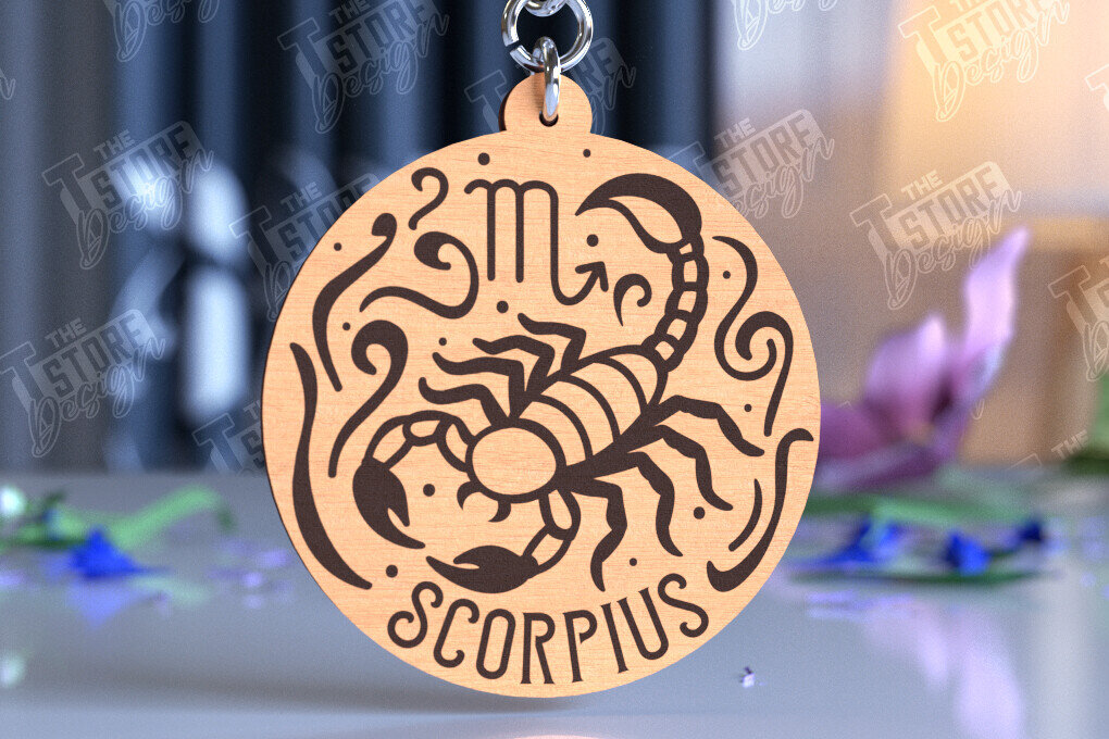 Σετ των 3 Intra απο ξύλο plywood 3mm-4mm πάχος – Μπρελόκ Σκορπιός | Ζώδιο | Αρχείο CNC Δίασταση  5x5 cm INTRAFABR-98273101