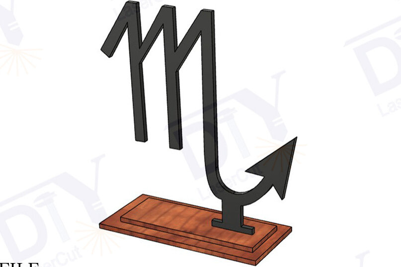 Σετ των 2 Intra απο ξύλο plywood 3mm-4mm πάχος – Ζώδια Σκορπιός με Stand Δίασταση  20x20 cm INTRAFABR-111831163