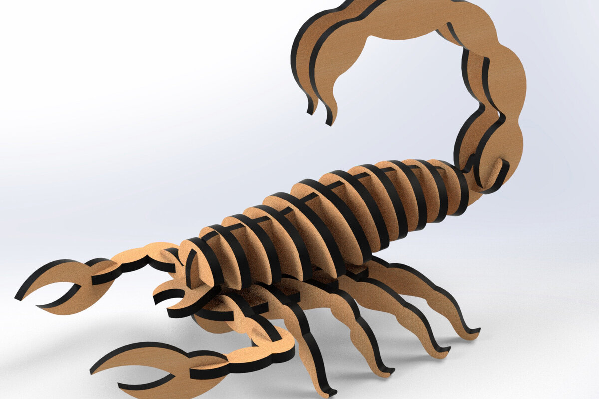 Σετ των 2 Intra απο ξύλο plywood 3mm-4mm πάχος – Αρχεία Scorpion 3D για Δίασταση  20x20 cm INTRAFABR-79772869