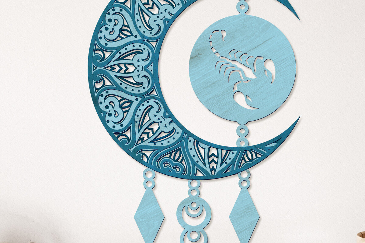 Σετ των 2 Intra απο ξύλο plywood 3mm-4mm πάχος – Διακόσμηση Ονειροπαγίδας Σκορπιού Δίασταση  20x20 cm INTRAFABR-105074286