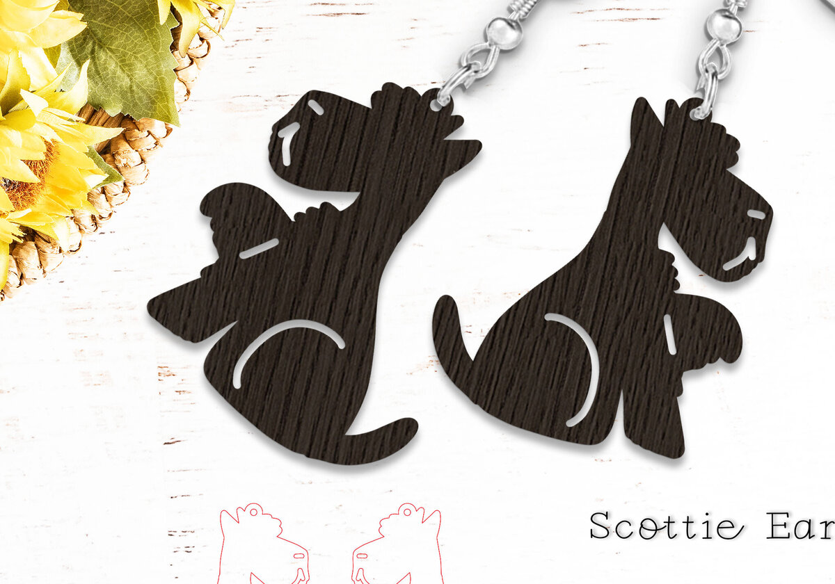 Σετ των 3 Intra απο ξύλο plywood 3mm-4mm πάχος – Σκουλαρίκια σκυλιών τεριέ Σκωτίας με λέιζερ Δίασταση  5x5 cm INTRAFABR-119127932