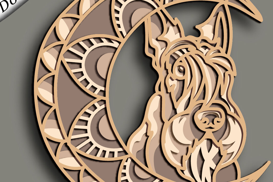 Σετ των 2 Intra απο ξύλο plywood 3mm-4mm πάχος – Σκωτσέζικο τεριέ Πολυστρωματικό Δίασταση  20x20 cm INTRAFABR-64136989