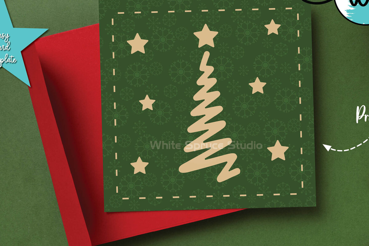 Σετ των 2 Intra απο ξύλο plywood 3mm-4mm πάχος – Scribble Topper κάρτας Χριστουγεννιάτικου δέντρου Δίασταση  20x20 cm INTRAFABR-106918584