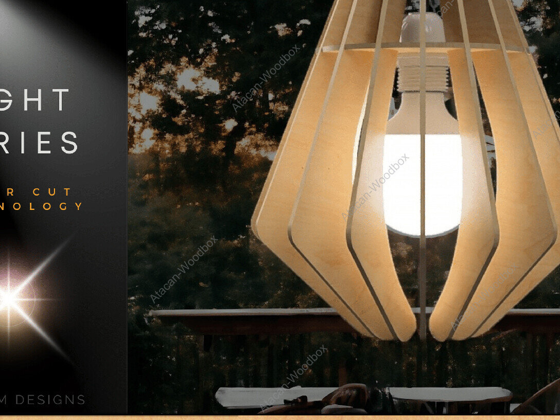 Σετ των 2 Intra απο ξύλο plywood 3mm-4mm πάχος – Γλυπτικό Ξύλινο Κρεμαστό Φωτιστικό Laser Cu Δίασταση  20x20 cm INTRAFABR-91109563