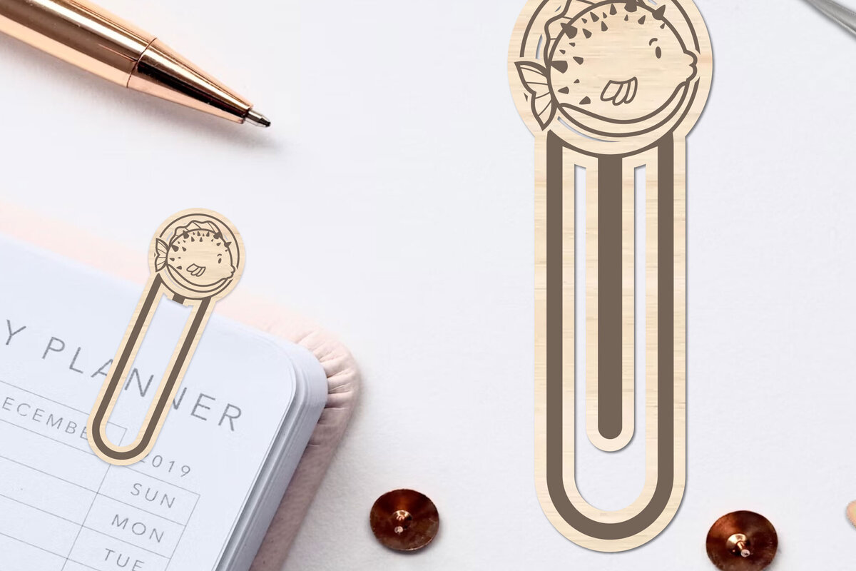 Σετ των 2 Intra απο ξύλο plywood 3mm-4mm πάχος – Θαλασσινό ζώο σελιδοδείκτης Χαρτοκόψιμο με λέιζερ Δίασταση  20x20 cm INTRAFABR-96564171